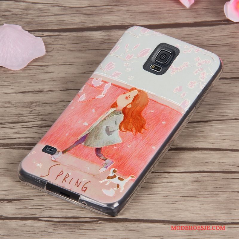 Hoesje Samsung Galaxy S5 Zacht Roodtelefoon, Hoes Samsung Galaxy S5 Siliconen Anti-fall