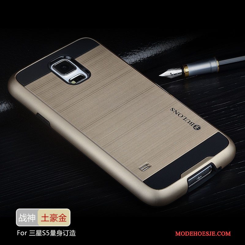 Hoesje Samsung Galaxy S5 Zacht Trend Omlijsting, Hoes Samsung Galaxy S5 Siliconen Anti-fall Doek