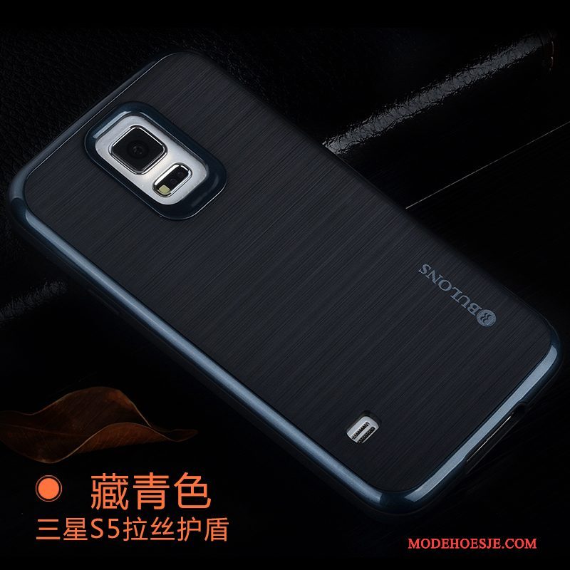 Hoesje Samsung Galaxy S5 Zacht Trend Omlijsting, Hoes Samsung Galaxy S5 Siliconen Anti-fall Doek