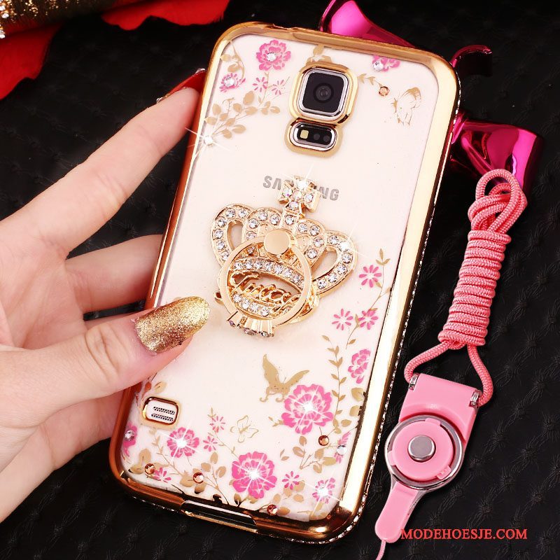 Hoesje Samsung Galaxy S5 Zakken Telefoon Blauw, Hoes Samsung Galaxy S5 Siliconen Hanger Anti-fall