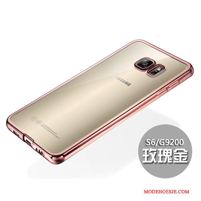 Hoesje Samsung Galaxy S6 Bescherming Anti-fall Goud, Hoes Samsung Galaxy S6 Zacht Duntelefoon