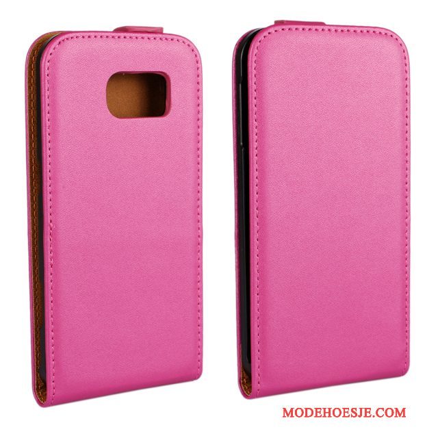 Hoesje Samsung Galaxy S6 Bescherming Roze, Hoes Samsung Galaxy S6 Leer