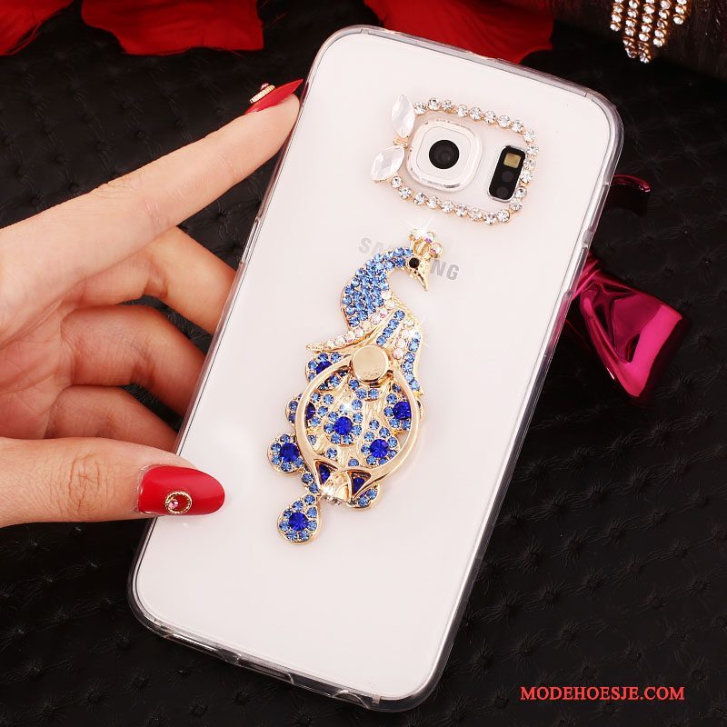 Hoesje Samsung Galaxy S6 Edge + Bescherming Goud Ring, Hoes Samsung Galaxy S6 Edge + Strass