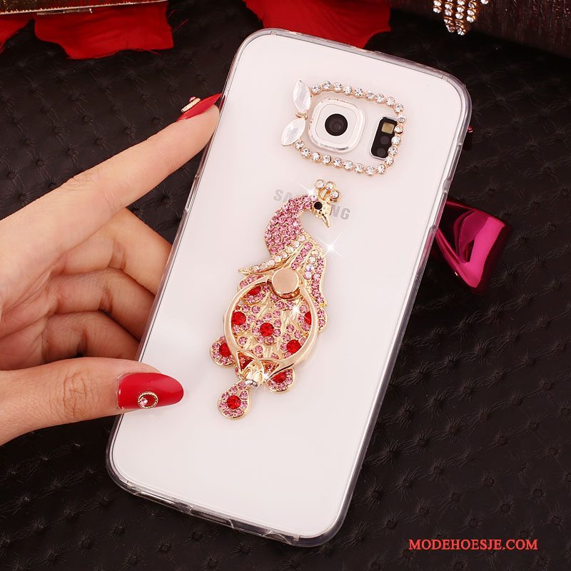 Hoesje Samsung Galaxy S6 Edge + Bescherming Goud Ring, Hoes Samsung Galaxy S6 Edge + Strass