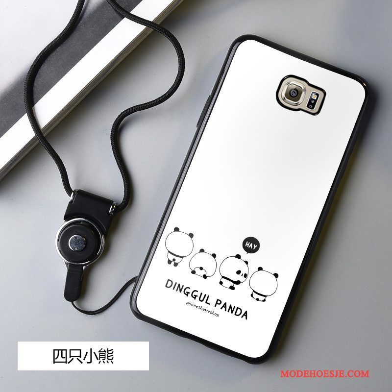 Hoesje Samsung Galaxy S6 Edge Bescherming Hangertelefoon, Hoes Samsung Galaxy S6 Edge Zacht Anti-fall Zwart