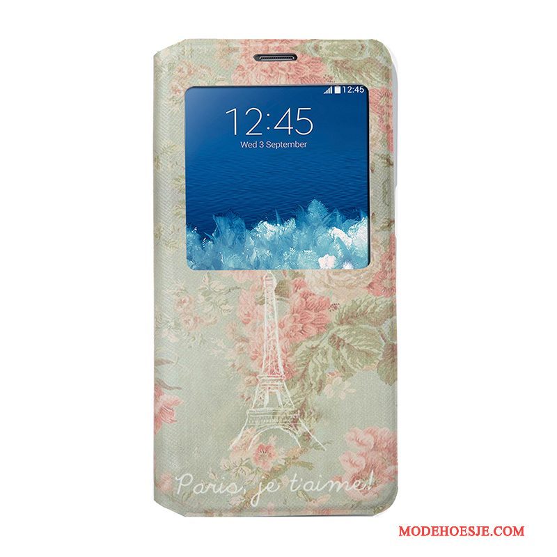 Hoesje Samsung Galaxy S6 Edge + Bescherming Licht Open Het Venster, Hoes Samsung Galaxy S6 Edge + Zacht Roodtelefoon