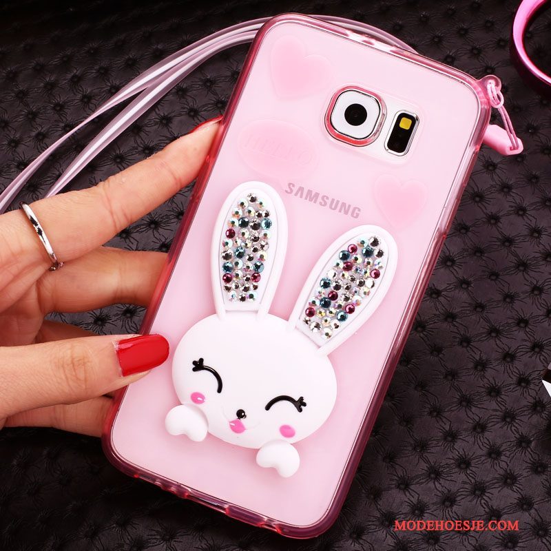 Hoesje Samsung Galaxy S6 Edge + Bescherming Telefoon Purper, Hoes Samsung Galaxy S6 Edge + Hanger