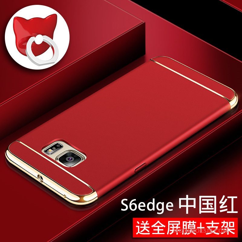 Hoesje Samsung Galaxy S6 Edge Bescherming Telefoon Rood, Hoes Samsung Galaxy S6 Edge Hard Anti-fall