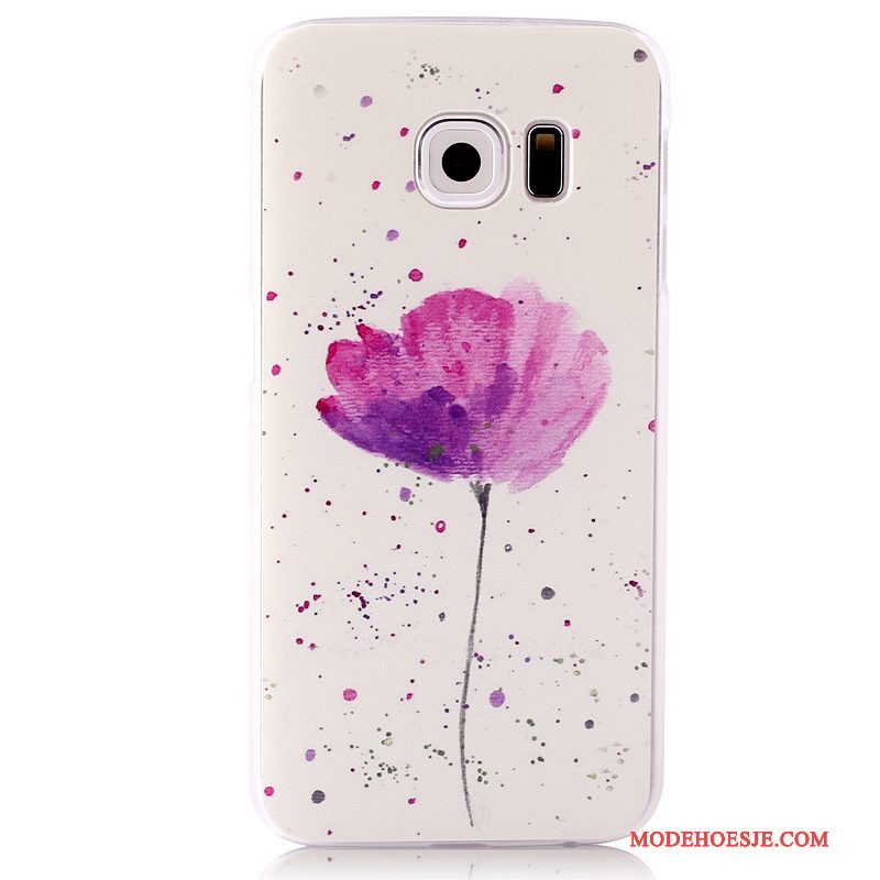 Hoesje Samsung Galaxy S6 Edge Geschilderd Hardtelefoon, Hoes Samsung Galaxy S6 Edge Bescherming Purper