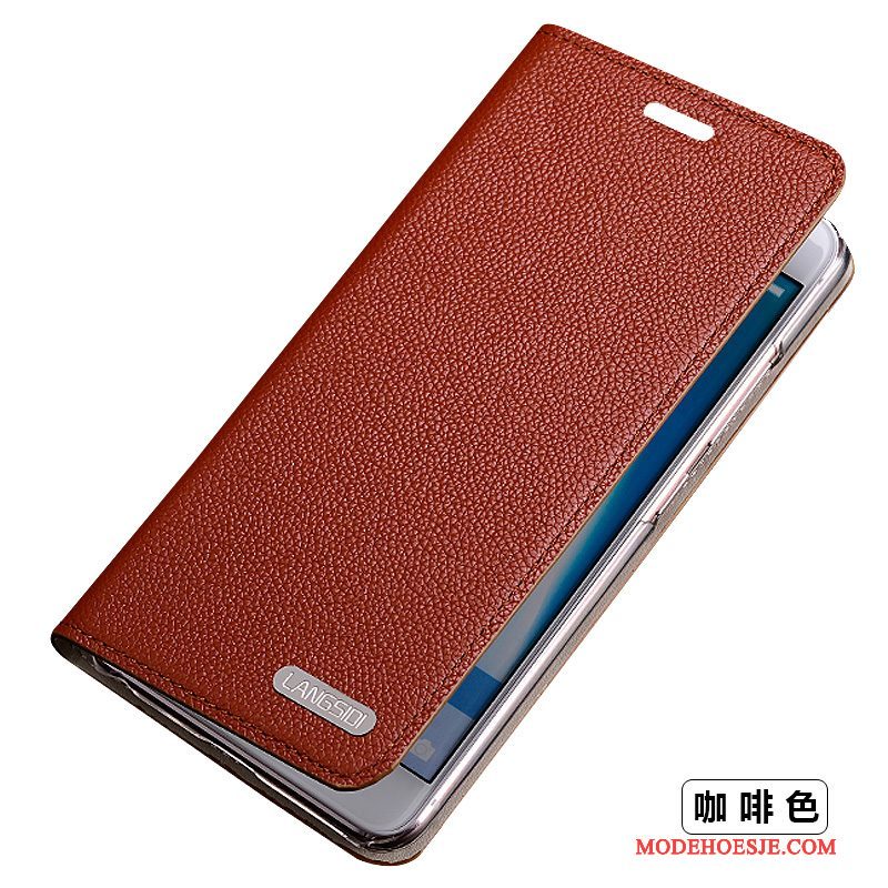 Hoesje Samsung Galaxy S6 Edge Leer Dun Anti-fall, Hoes Samsung Galaxy S6 Edge Bescherming Telefoon Goud