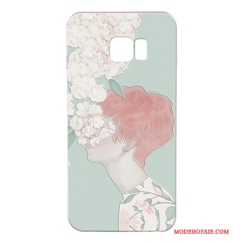 Hoesje Samsung Galaxy S6 Edge + Reliëf Anti-falltelefoon, Hoes Samsung Galaxy S6 Edge + Bescherming Hard Wit