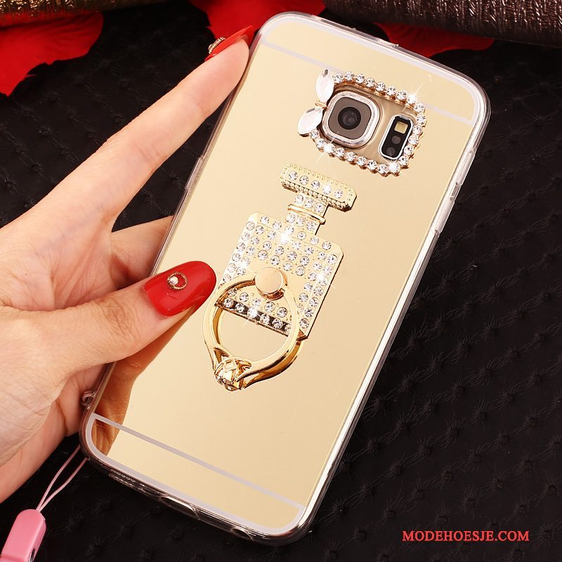 Hoesje Samsung Galaxy S6 Edge Scheppend Hanger Ring, Hoes Samsung Galaxy S6 Edge Bescherming Telefoon Roze