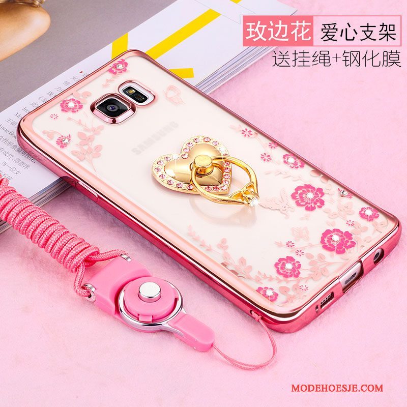 Hoesje Samsung Galaxy S6 Edge Siliconen Goudtelefoon, Hoes Samsung Galaxy S6 Edge Zacht Hanger