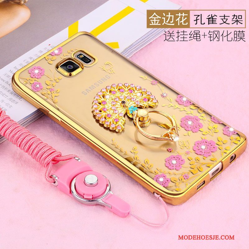 Hoesje Samsung Galaxy S6 Edge Siliconen Goudtelefoon, Hoes Samsung Galaxy S6 Edge Zacht Hanger