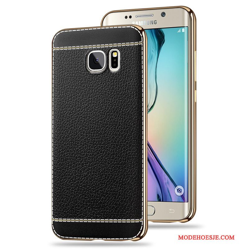 Hoesje Samsung Galaxy S6 Edge Siliconen Plating Rood, Hoes Samsung Galaxy S6 Edge Zacht Telefoon Patroon