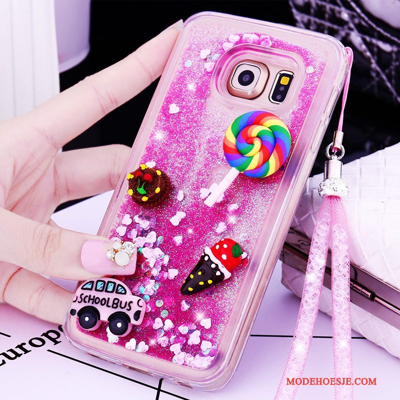 Hoesje Samsung Galaxy S6 Edge + Spotprent Hanger Mooie, Hoes Samsung Galaxy S6 Edge + Bescherming Telefoon Purper