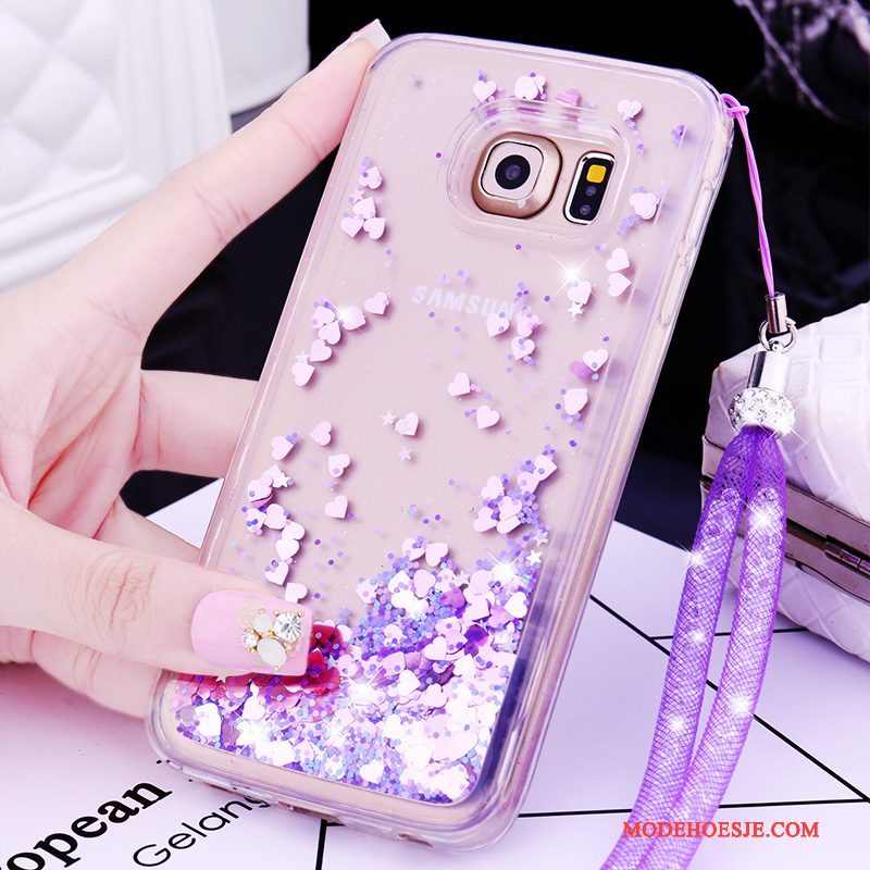 Hoesje Samsung Galaxy S6 Edge + Spotprent Hanger Mooie, Hoes Samsung Galaxy S6 Edge + Bescherming Telefoon Purper