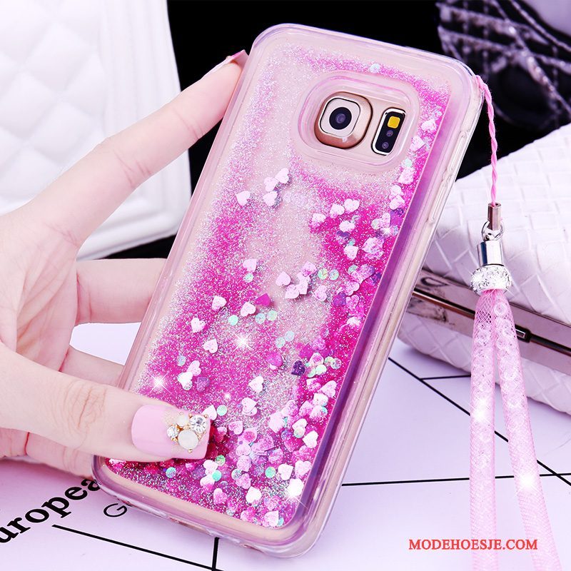 Hoesje Samsung Galaxy S6 Edge + Spotprent Hanger Mooie, Hoes Samsung Galaxy S6 Edge + Bescherming Telefoon Purper