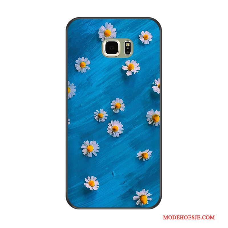 Hoesje Samsung Galaxy S6 Edge + Spotprent Khaki Anti-fall, Hoes Samsung Galaxy S6 Edge + Zacht Telefoon Zwart