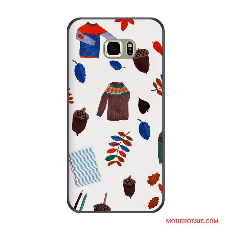 Hoesje Samsung Galaxy S6 Edge + Spotprent Khaki Anti-fall, Hoes Samsung Galaxy S6 Edge + Zacht Telefoon Zwart