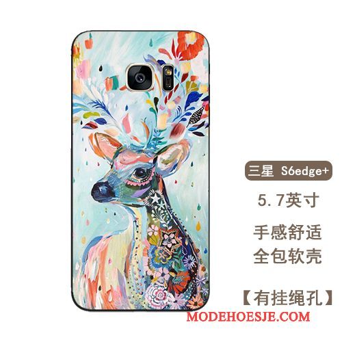 Hoesje Samsung Galaxy S6 Edge + Zacht Bloemen Hanger, Hoes Samsung Galaxy S6 Edge + Scheppend Telefoon Anti-fall