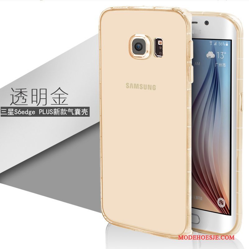 Hoesje Samsung Galaxy S6 Edge + Zacht Doorzichtig Wit, Hoes Samsung Galaxy S6 Edge + Siliconen Duntelefoon