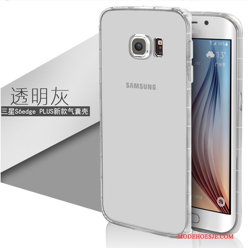 Hoesje Samsung Galaxy S6 Edge + Zacht Doorzichtig Wit, Hoes Samsung Galaxy S6 Edge + Siliconen Duntelefoon