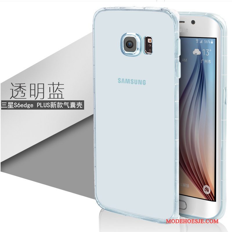 Hoesje Samsung Galaxy S6 Edge + Zacht Doorzichtig Wit, Hoes Samsung Galaxy S6 Edge + Siliconen Duntelefoon