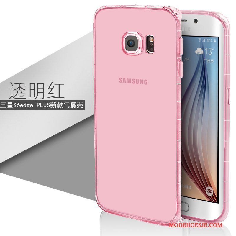 Hoesje Samsung Galaxy S6 Edge + Zacht Doorzichtig Wit, Hoes Samsung Galaxy S6 Edge + Siliconen Duntelefoon