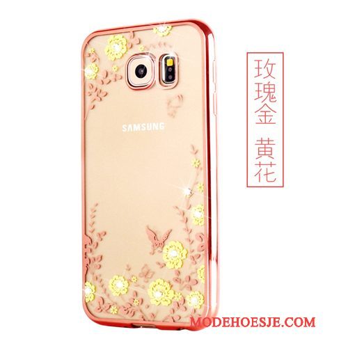 Hoesje Samsung Galaxy S6 Edge Zacht Goud, Hoes Samsung Galaxy S6 Edge Bescherming