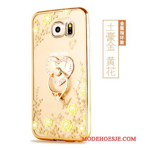 Hoesje Samsung Galaxy S6 Edge Zacht Goud, Hoes Samsung Galaxy S6 Edge Bescherming