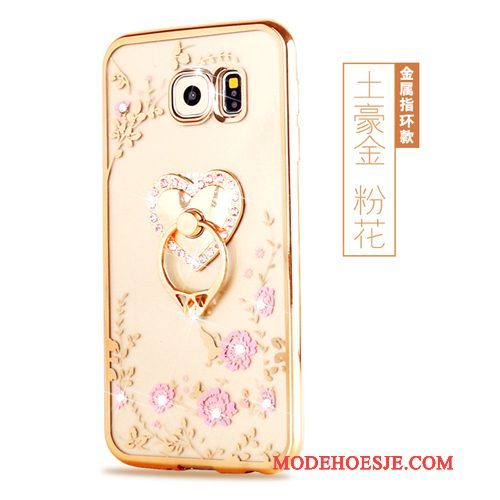 Hoesje Samsung Galaxy S6 Edge Zacht Goud, Hoes Samsung Galaxy S6 Edge Bescherming