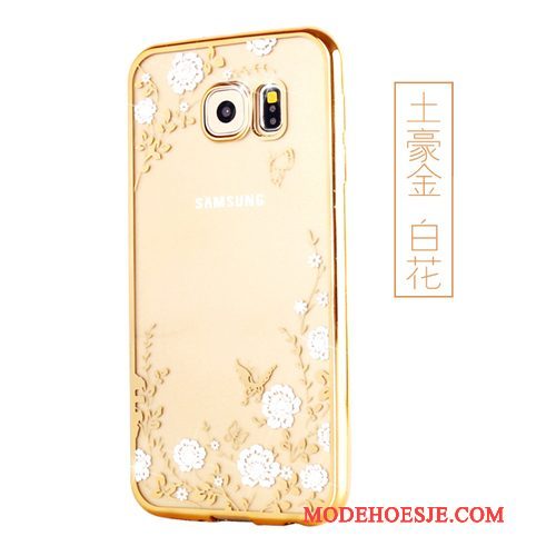 Hoesje Samsung Galaxy S6 Edge Zacht Goud, Hoes Samsung Galaxy S6 Edge Bescherming