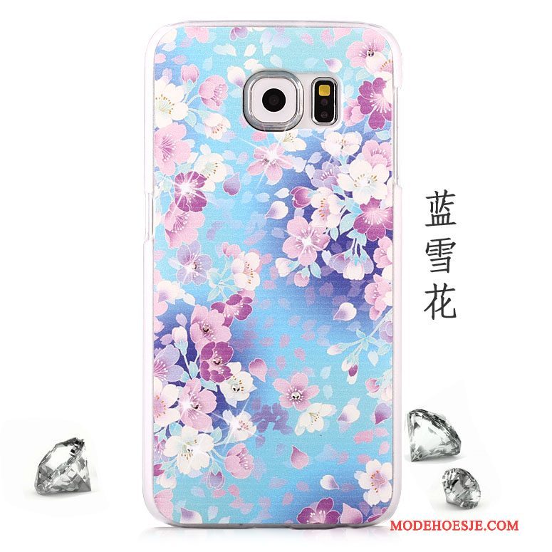 Hoesje Samsung Galaxy S6 Geschilderd Trend Anti-fall, Hoes Samsung Galaxy S6 Bescherming Schrobben Purper