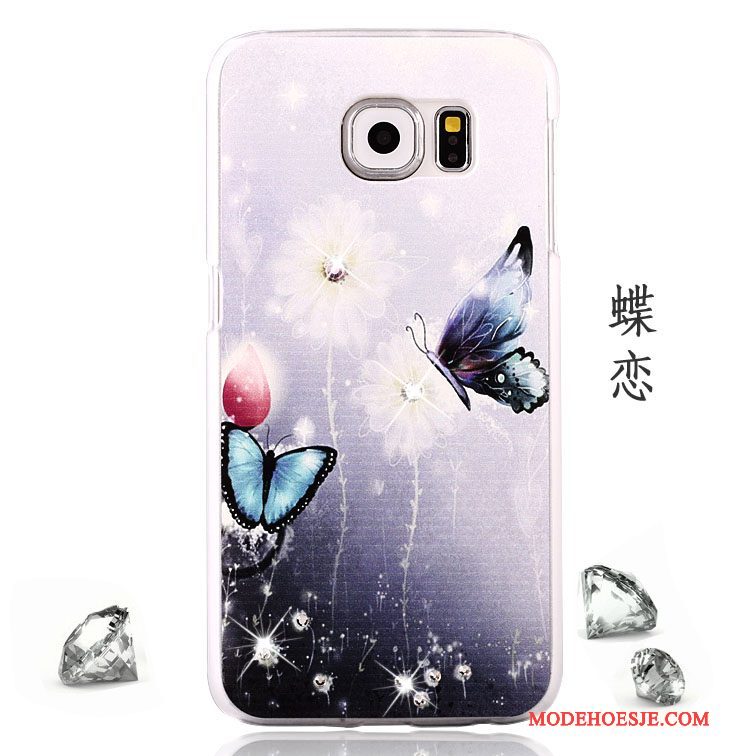 Hoesje Samsung Galaxy S6 Geschilderd Trend Anti-fall, Hoes Samsung Galaxy S6 Bescherming Schrobben Purper