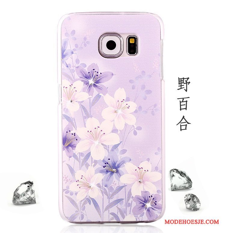 Hoesje Samsung Galaxy S6 Geschilderd Trend Anti-fall, Hoes Samsung Galaxy S6 Bescherming Schrobben Purper