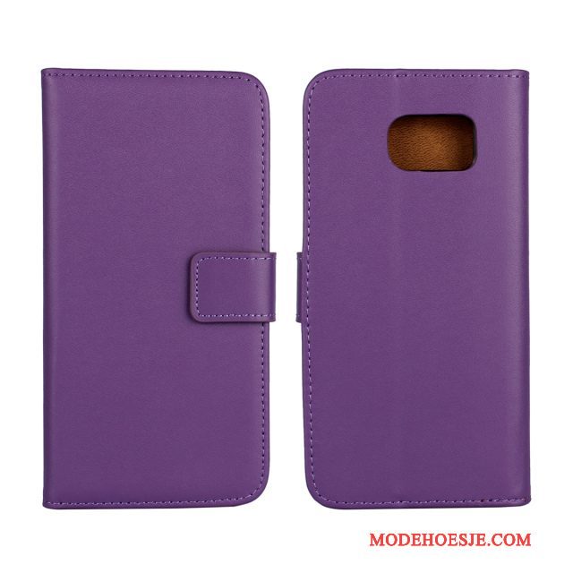 Hoesje Samsung Galaxy S6 Leer Groentelefoon, Hoes Samsung Galaxy S6