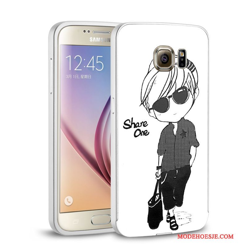 Hoesje Samsung Galaxy S6 Metaal Telefoon Geel, Hoes Samsung Galaxy S6 Omlijsting Achterklep