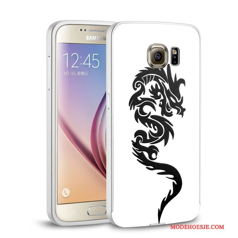 Hoesje Samsung Galaxy S6 Metaal Telefoon Geel, Hoes Samsung Galaxy S6 Omlijsting Achterklep