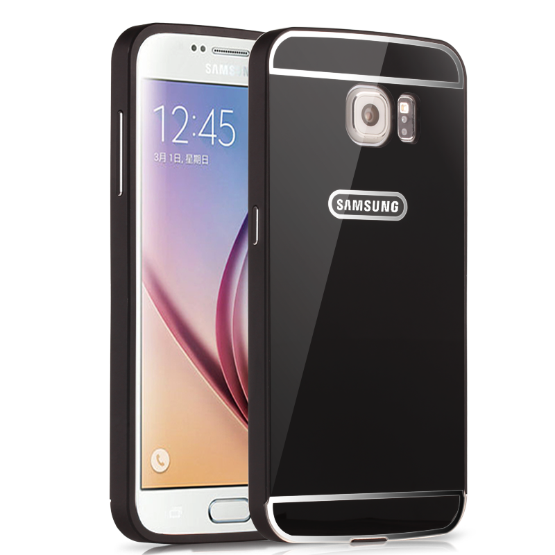 Hoesje Samsung Galaxy S6 Metaal Telefoon Geel, Hoes Samsung Galaxy S6 Omlijsting Achterklep