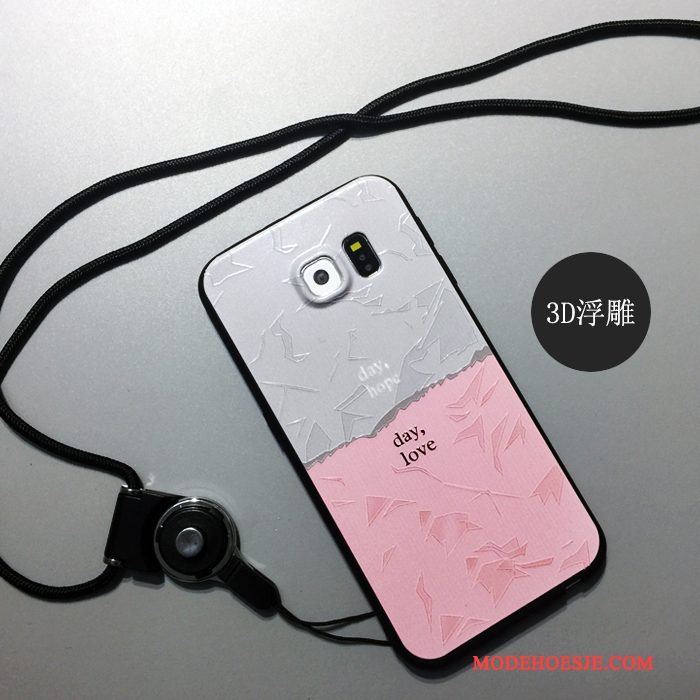 Hoesje Samsung Galaxy S6 Siliconen Anti-fall Groen, Hoes Samsung Galaxy S6 Spotprent Telefoon Omlijsting