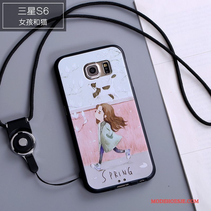 Hoesje Samsung Galaxy S6 Siliconen Hanger Persoonlijk, Hoes Samsung Galaxy S6 Spotprent Telefoon Anti-fall