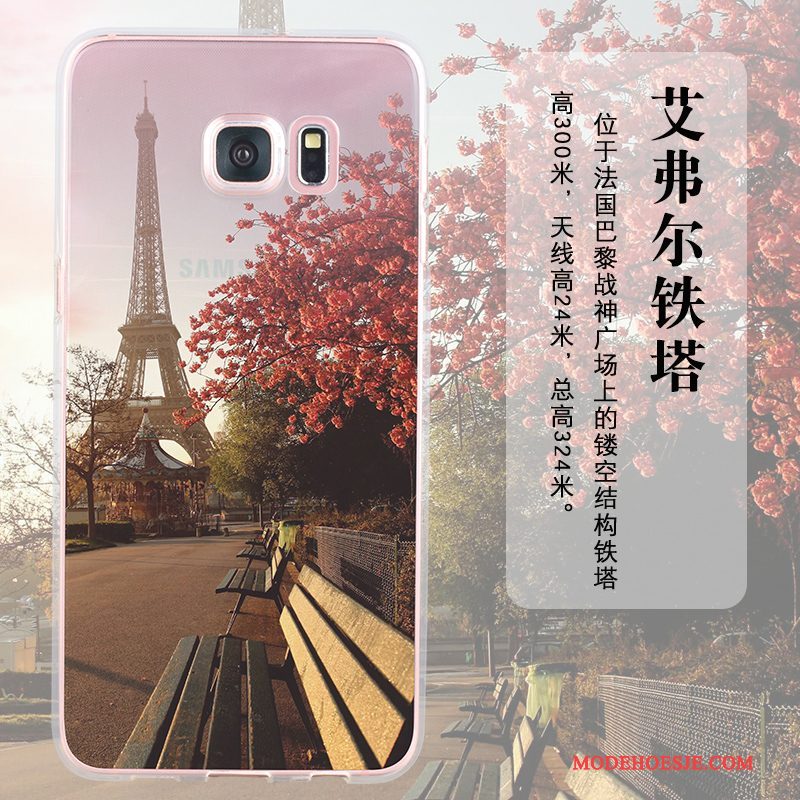 Hoesje Samsung Galaxy S6 Siliconen Rozetelefoon, Hoes Samsung Galaxy S6 Zakken Anti-fall