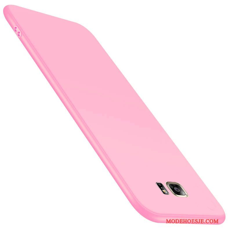 Hoesje Samsung Galaxy S6 Siliconen Schrobbentelefoon, Hoes Samsung Galaxy S6 Zacht Roze Anti-fall