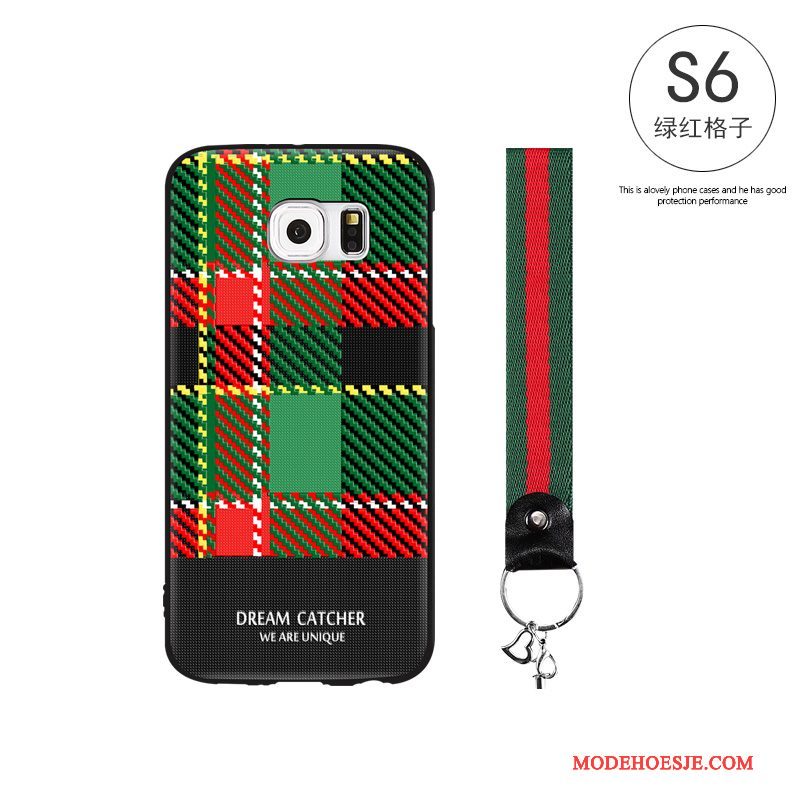 Hoesje Samsung Galaxy S6 Siliconen Telefoon Schrobben, Hoes Samsung Galaxy S6 Scheppend Trend Zwart