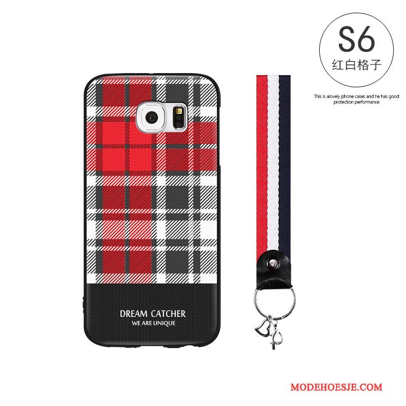 Hoesje Samsung Galaxy S6 Siliconen Telefoon Schrobben, Hoes Samsung Galaxy S6 Scheppend Trend Zwart