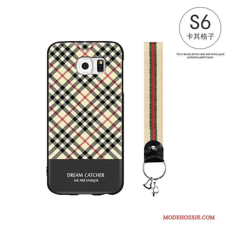 Hoesje Samsung Galaxy S6 Siliconen Telefoon Schrobben, Hoes Samsung Galaxy S6 Scheppend Trend Zwart