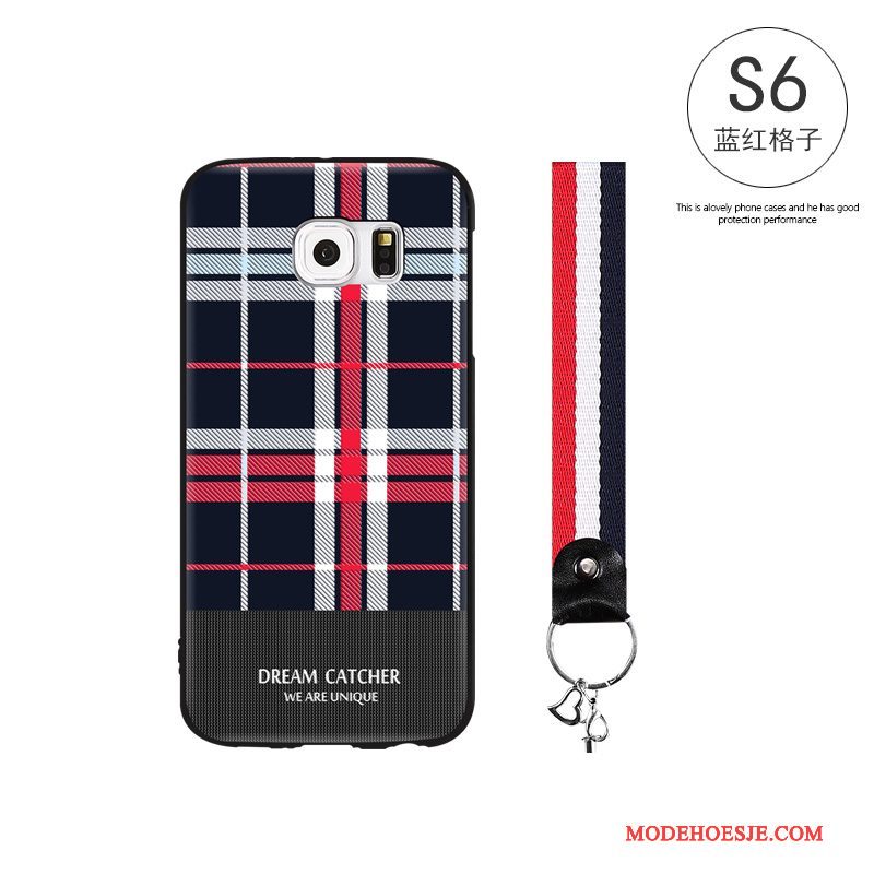 Hoesje Samsung Galaxy S6 Siliconen Telefoon Schrobben, Hoes Samsung Galaxy S6 Scheppend Trend Zwart