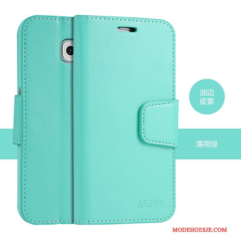 Hoesje Samsung Galaxy S6 Zacht Groen, Hoes Samsung Galaxy S6 Folio