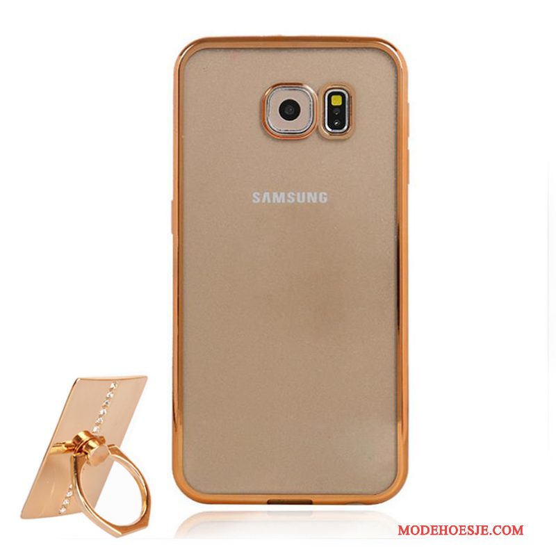 Hoesje Samsung Galaxy S6 Zacht Rood Doorzichtig, Hoes Samsung Galaxy S6 Siliconen